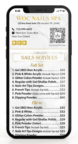 OMN-15 - Online Menu Nails Salon